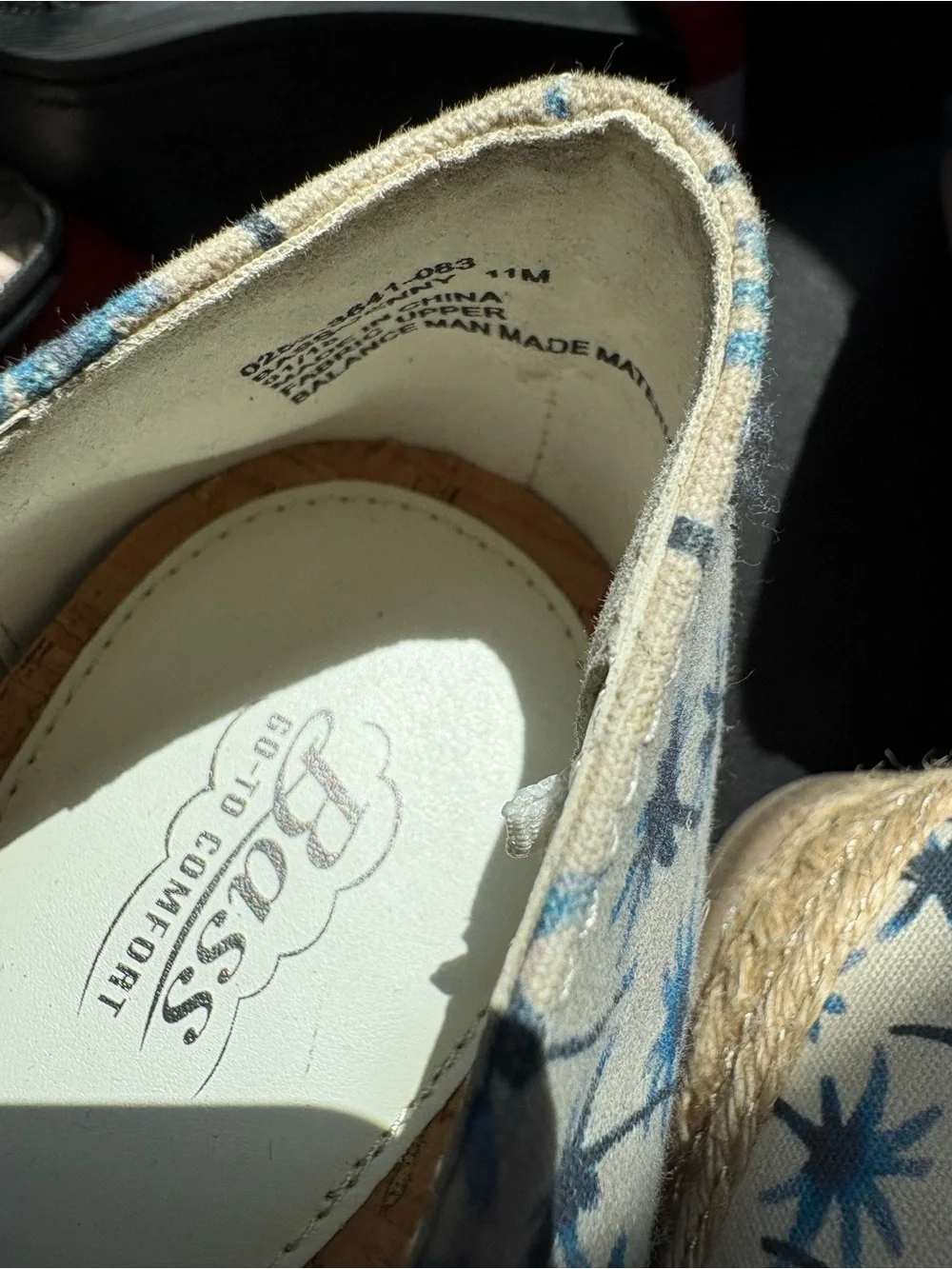 Bass Blue and Tan Floral Canvas Espadrille